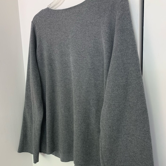 Zara Dark Grey Fine Rib Knit Boat Neck Sweater - Picture 8 of 12